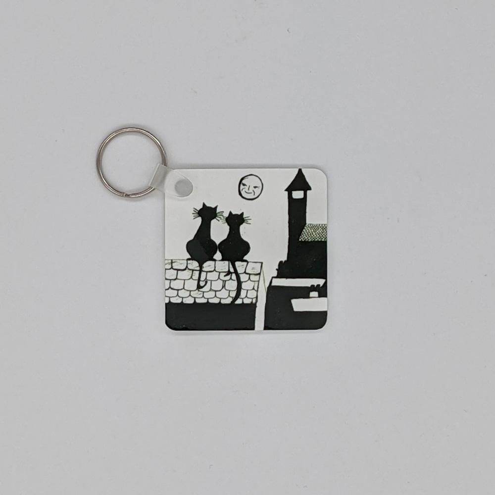 Keyring: Two Cats (Anne Kearney) - Museum of the Mind